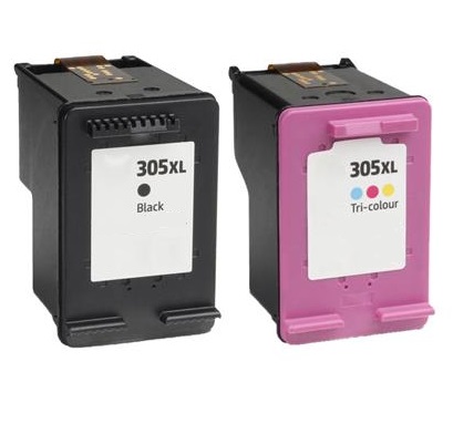 Remanufactured HP 305XL Black & 305XL Colour High Capacity Ink Cartridges